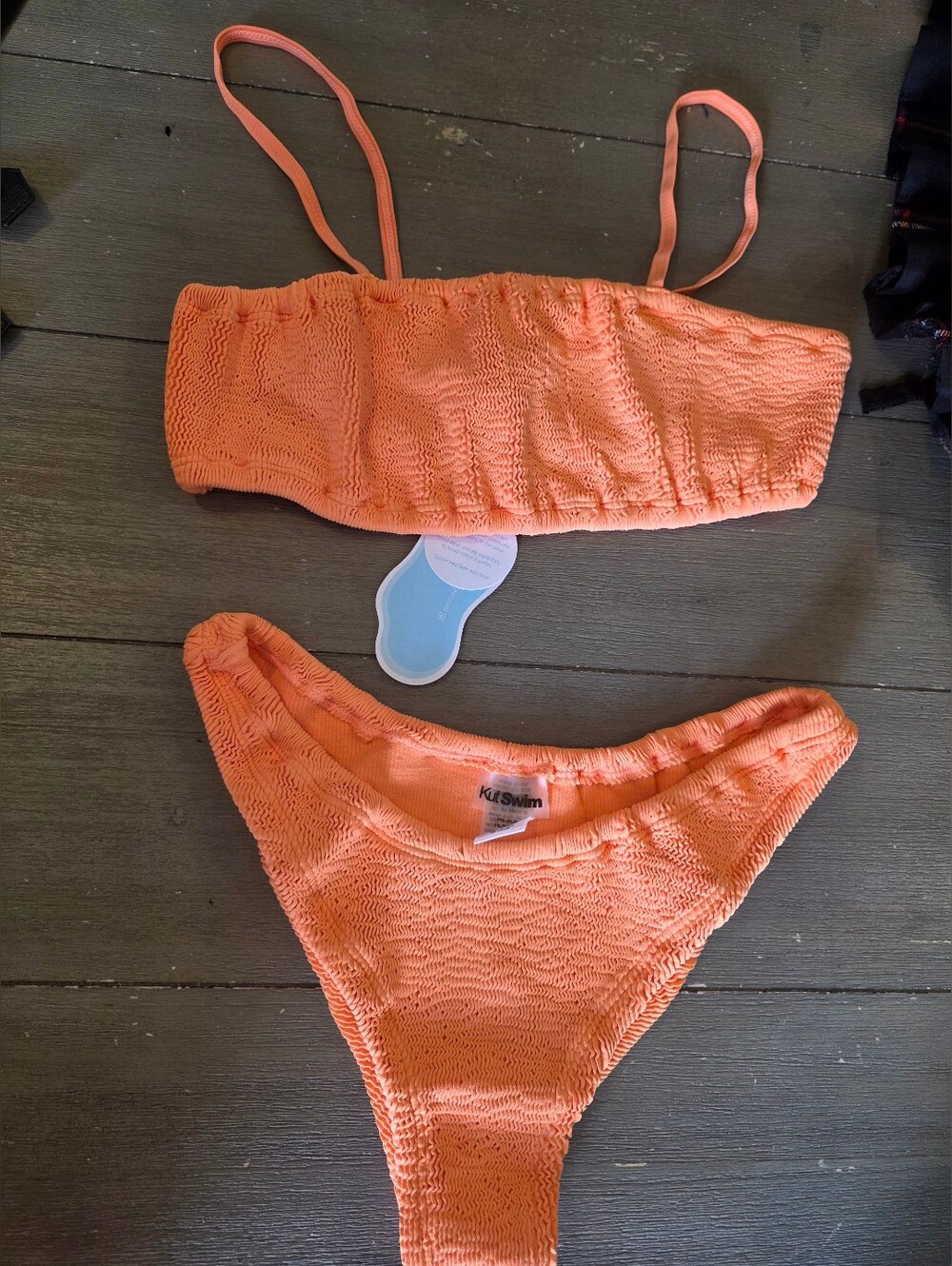 Kut Swim  Orange Textured Two-Piece Swim Set